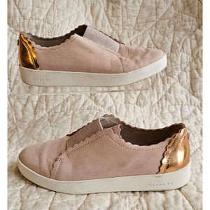 Cole Haan Grand.Os‎ Crosscourt Women's Pink Metallic GoldSlip On Sneakers Sz 6B